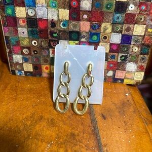 Gold tone post drop earrings